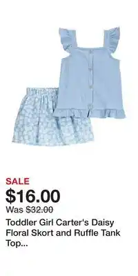 Kohl's Toddler Girl Carter's Daisy Floral Skort and Ruffle Tank Top 2-Piece Set offer