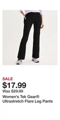Kohl's Women's Tek Gear Ultrastretch Flare Leg Pants offer