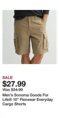 Kohl's Men's Sonoma Goods For Life 10 Flexwear Everyday Cargo Shorts offer