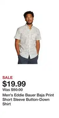 Kohl's Men's Eddie Bauer Baja Print Short Sleeve Button-Down Shirt offer