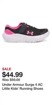 Kohl's Under Armour Surge 4 AC Little Kids' Running Shoes offer