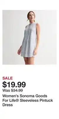 Kohl's Women's Sonoma Goods For Life Sleeveless Pintuck Dress offer