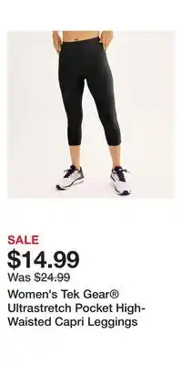 Kohl's Women's Tek Gear Ultrastretch Pocket High-Waisted Capri Leggings offer