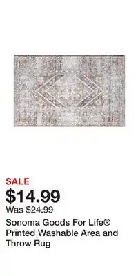 Kohl's Sonoma Goods For Life Printed Washable Area and Throw Rug offer