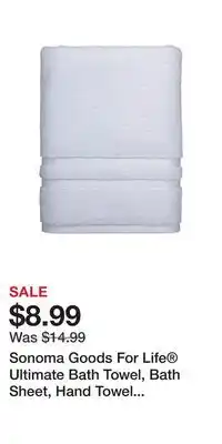 Kohl's Sonoma Goods For Life Ultimate Bath Towel, Bath Sheet, Hand Towel or Washcloth with Hygro Technology offer