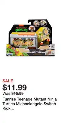 Kohl's Funrise Teenage Mutant Ninja Turtles Michaelangelo Switch Kick Subway Launcher offer