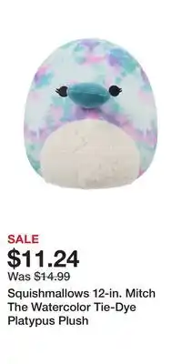 Kohl's Squishmallows 12-in. Mitch The Watercolor Tie-Dye Platypus Plush offer