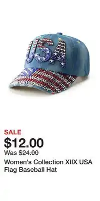 Kohl's Women's Collection XIIX USA Flag Baseball Hat offer