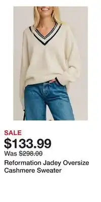 Nordstrom Reformation Jadey Oversize Cashmere Sweater offer