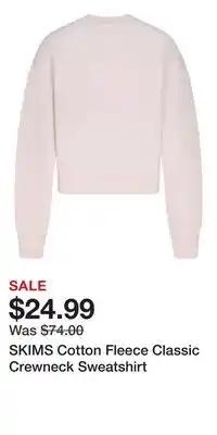 Nordstrom SKIMS Cotton Fleece Classic Crewneck Sweatshirt offer