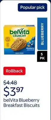 Walmart belVita Blueberry Breakfast Biscuits offer