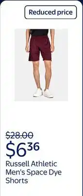 Walmart Russell Athletic Men's Space Dye Shorts, 9 Inseam offer