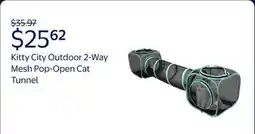 Walmart Kitty City, Cat Toys, Outdoor 2-Way Mesh Pop-Open Cat Tunnel, Multi-Color, O/S offer