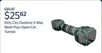 Walmart Kitty City, Cat Toys, Outdoor 2-Way Mesh Pop-Open Cat Tunnel, Multi-Color, O/S offer