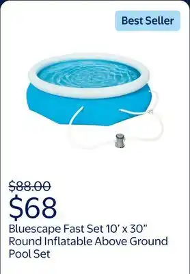 Walmart Bluescape Fast Set 10' x 30 Round Inflatable Soft Sided Above Ground Pool Set offer