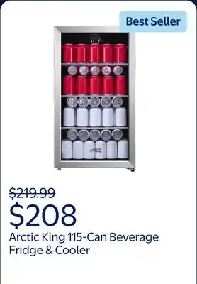 Walmart Arctic King 115-Can Beverage Fridge & Cooler, Stainless Steel Look, ARV115B1AST offer
