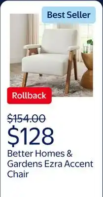 Walmart Better Homes & Gardens Ezra Accent Chair, Living Room offer