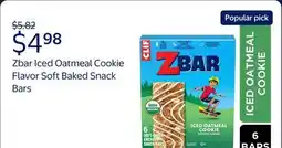 Walmart Zbar Iced Oatmeal Cookie Flavor Soft Baked Snack Bars, Organic Granola Bars offer