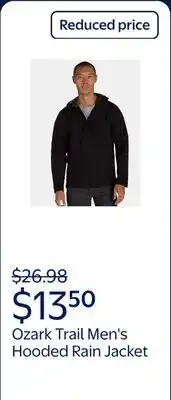 Walmart Ozark Trail Men's & Big Men's Hooded Rain Jacket offer