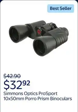 Walmart Simmons Optics ProSport 10x50mm Porro Prism Binoculars (Black) offer