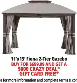Ocean State Job Lot Sunjoy Fiona 2-Tier Gazebo 11' x 13' Light Gray offer