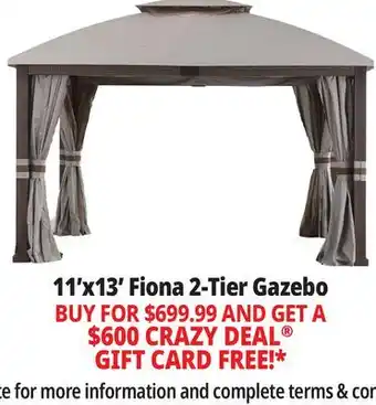 Ocean State Job Lot Sunjoy Fiona 2-Tier Gazebo 11' x 13' Light Gray offer