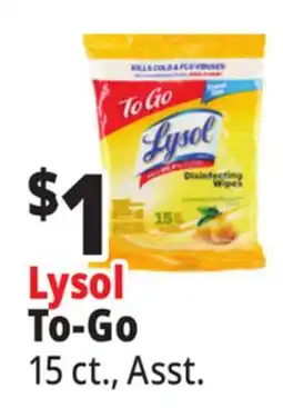 Ocean State Job Lot Lysol Disinfecting Wipes To-Go 15 Count offer