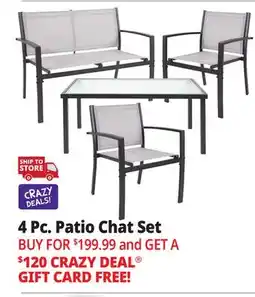 Ocean State Job Lot 4-Piece Patio Chat Set Gray offer
