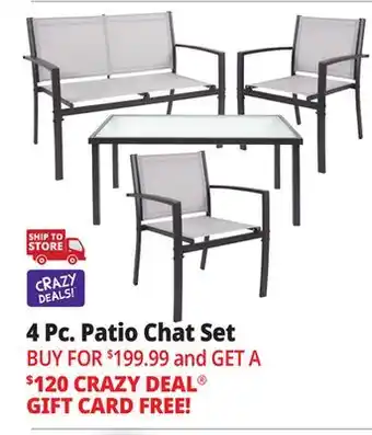 Ocean State Job Lot 4-Piece Patio Chat Set Gray offer
