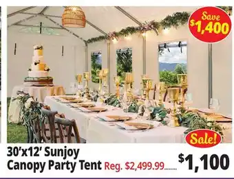Ocean State Job Lot Sunjoy 30' x 12' Outdoor Canopy Party Tent White offer