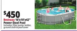 Ocean State Job Lot Bestway 16' Above Ground Power Steel Oval Pool Set offer