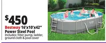 Ocean State Job Lot Bestway 16' Above Ground Power Steel Oval Pool Set offer