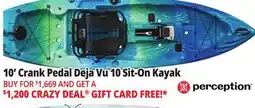 Ocean State Job Lot Perception Crank 10.0 Recreational Pedal Kayak Deja Vu offer