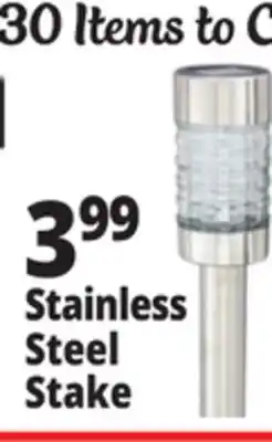 Ocean State Job Lot Solar Stake Light Stainless Steel offer