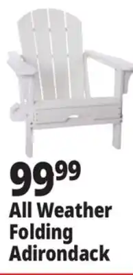 Ocean State Job Lot All-Weather Folding Adirondack Chair White offer