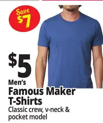 Ocean State Job Lot Men's Famous Maker T-Shirts offer