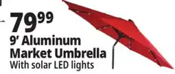 Ocean State Job Lot 9' Aluminum Market Umbrella with Solar LED Lights offer