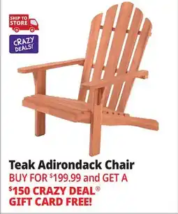 Ocean State Job Lot Teak Adirondack Chair offer