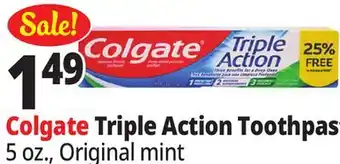 Ocean State Job Lot Colgate Triple Action Toothpaste offer