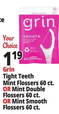 Ocean State Job Lot Grin Minty Clean Flossers 60 Count offer