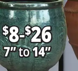 Ocean State Job Lot 7 to 14 Outdoor Glazed Ceramic Planters offer
