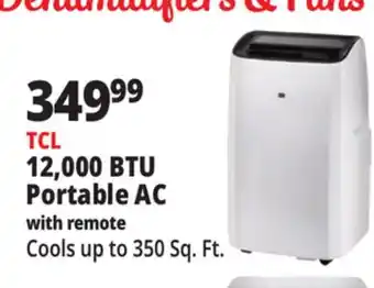 Ocean State Job Lot TLC 12,000 BTU Portable AC with remote offer