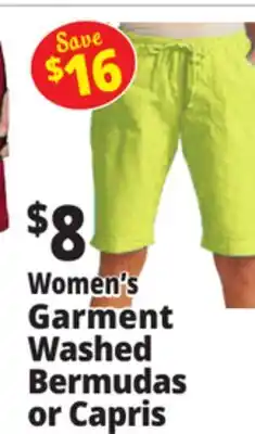 Ocean State Job Lot Women's Garment Washed Bermudas or Capris offer