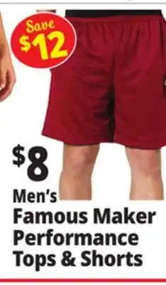 Ocean State Job Lot Men's Famous Maker Performance Tops & Shorts offer