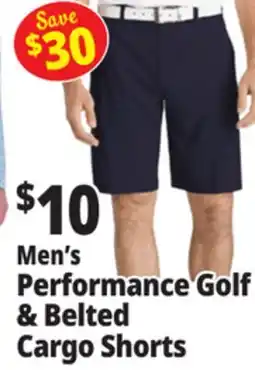 Ocean State Job Lot Men's Performance Golf & Belted Cargo Shorts offer