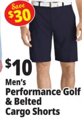 Ocean State Job Lot Men's Performance Golf & Belted Cargo Shorts offer