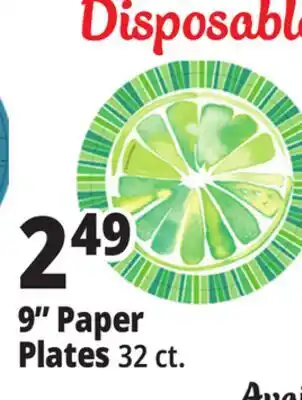 Ocean State Job Lot 9 Paper Plates offer