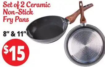 Ocean State Job Lot KLOK Ceramic Nonstick Frypan Set 2 Piece offer