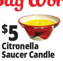 Ocean State Job Lot Citronella Saucer Candle offer
