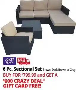 Ocean State Job Lot 6 Pc. Sectional Set offer